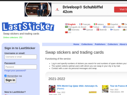 Swap stickers and trading cards online - Panini, Topps