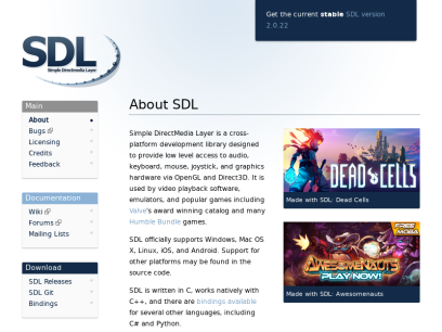 Simple DirectMedia Layer - Homepage
