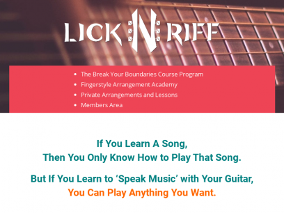 The Break Your Boundaries Course Program &#8211; LickN&#039;Riff &#8211; Create Your Own Guitar Legacy