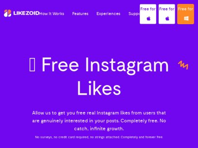Get Unlimited Free and Real Instagram Likes ⚡ - Likezoid