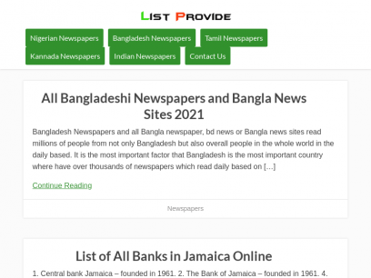 List Provide - World Newspapers, Magazines and more List