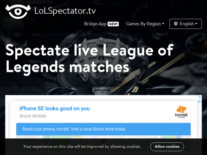 LoLSpectator.tv - Spectate any League of Legends match on any platform