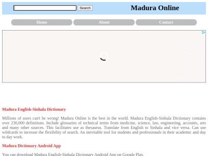 Madura English-Sinhala Dictionary - Online Language Translator