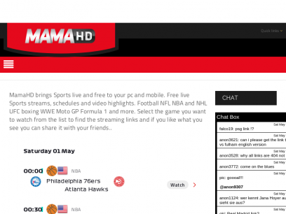 MamaHD Live Sports Streams for Free Online | Sports Live Streaming