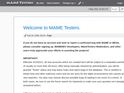 MAME Testers