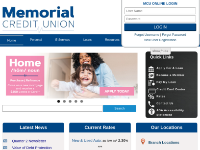 Home : Memorial Credit Union