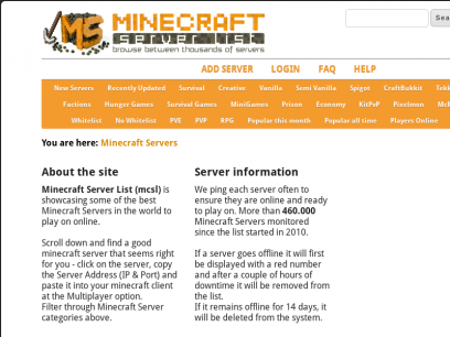 Minecraft Servers - Minecraft Server List