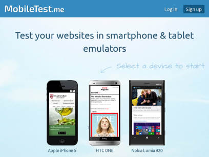 MobileTest.me - Test your mobile sites and responsive web designs