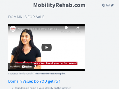 MobilityRehab.com domain name is for sale. Inquire now.