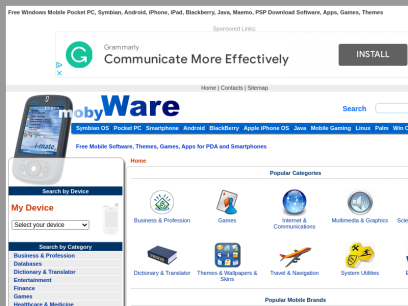 Free Windows Mobile Pocket PC, Symbian, Android, iPhone, iPad, Blackberry, Java, Maemo, PSP Download Software, Apps, Games, Themes