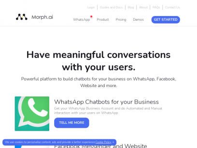 Morph.ai - Build Chatbots for WhatsApp, Facebook and, Website