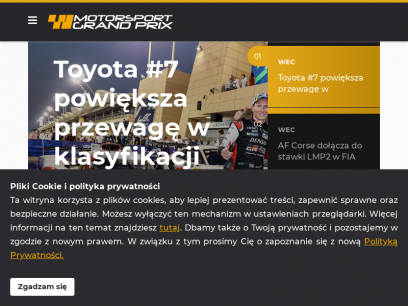 MOTORSPORT GRAND PRIX - Formuła 1, Robert Kubica, WEC, Le Mans, Formuła E i więcej