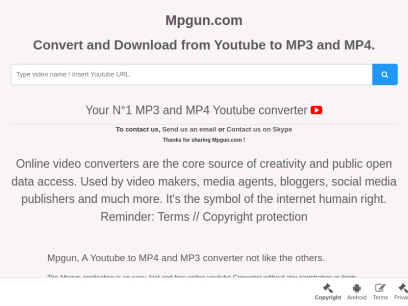 Youtube to MP3 &amp; MP4 Converter - Mpgun Youtube Converter