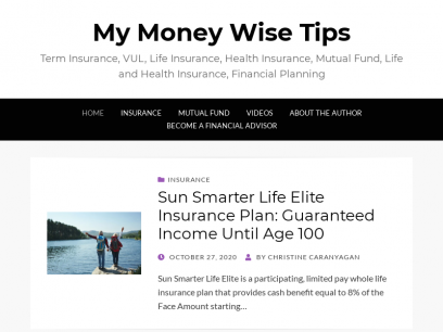 My Money Wise Tips - Term Insurance, VUL, Life Insurance, Health Insurance, Mutual Fund, Life and Health Insurance, Financial Planning
