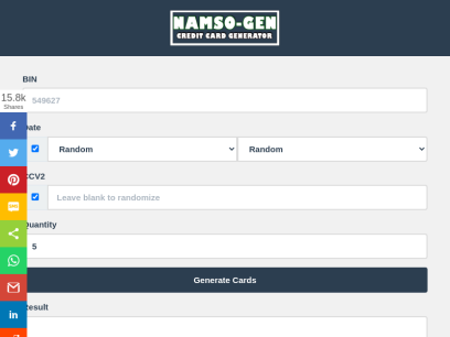 Namso gen - ✔️Live Random Credit Card Generator Ver 5.4 [FREE]