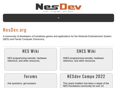 NesDev.com: Info, programs, and more!