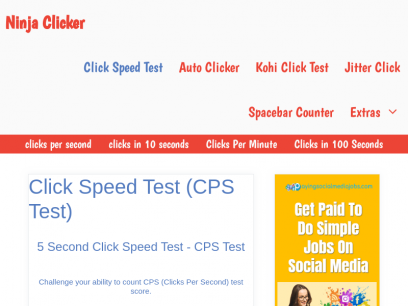 Click Speed Test (CPS Test) | check clicks per second | Ninja Clicker