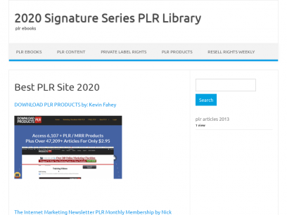 Best PLR Site 2020 - 2020 Signature Series PLR Library