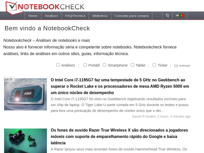 Análises e revisões de portáteis e celulares - Notebookcheck.info