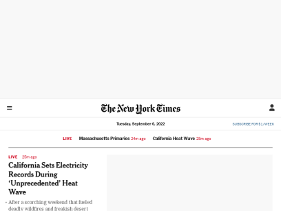 The New York Times - Breaking News, US News, World News and Videos