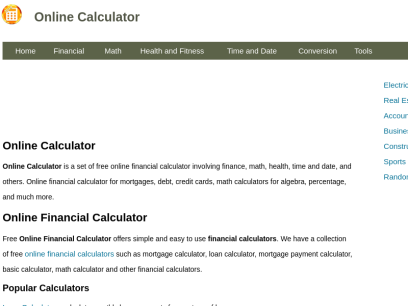 Online Calculator - Online Financial Calculator