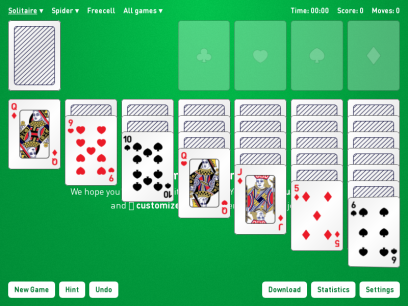 free freecell solitaire green felt
