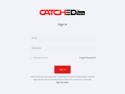 Catched | Login page