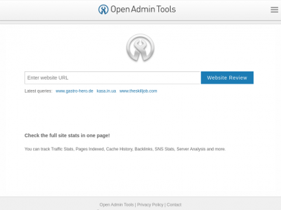 Website Review - Open Admin Tools