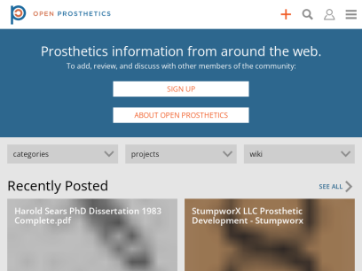 Sites like openprosthetics.org &
        Alternatives