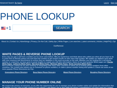 Phone Lookup - Reverse Phone Lookups @ PhoneLookup.com