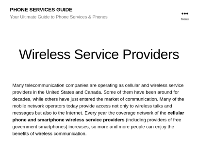 Wireless Service Providers