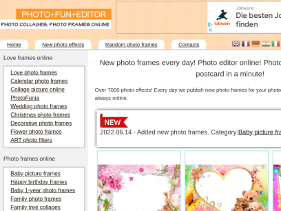 New Photo Frames every Day! Photo Editor Online! Photo Effects Online! PhotoFunia Online!