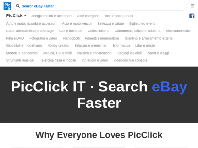 PicClick IT • Cerca eBay Più Veloce