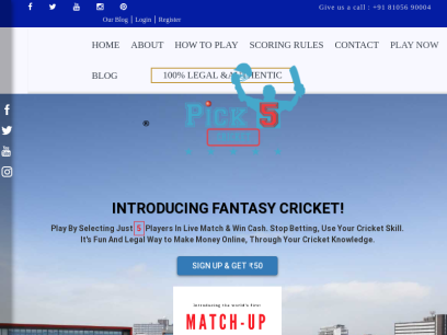 Fantasy Cricket | Online Cricket Games | Fantasy Sports | Pick5Cricket  