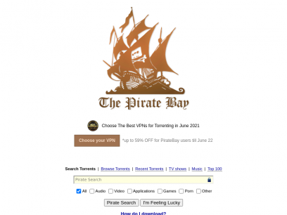 PirateBay Official torrents. The Pirate Bay still works in 2021