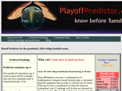 Basketball or Football? PlayoffPredictor site selector