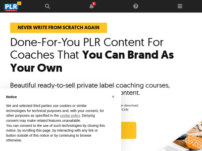 Done For You PLR Content, Courses &amp; Products for Coaches – PLR.me