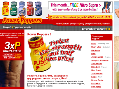 Poppers from Power Poppers - Europe's #1 supplier