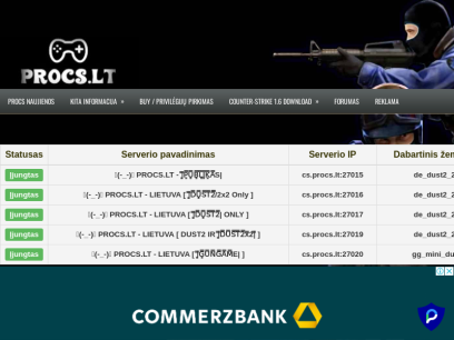 PROCS.LT Counter-Strike 1.6 Serveriai / CS 1.6 download
