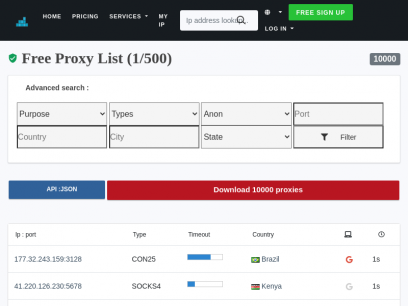  Free proxy list - Free proxy servers - proxydocker.com 