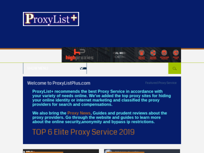 The Best Elite Proxy Service 2019 - Proxy List Plus