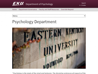 Psychology Department | Department Of Psychology | Eastern Kentucky University