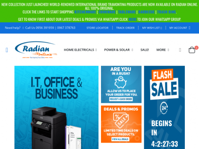 Radian Online Zambia | Genuine Quality Electronics, Solar, Home ware &amp; Much More