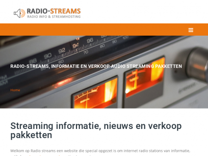 Radio-streams, Streaming info, nieuws en verkoop stream pakketten