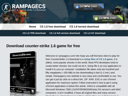 Download Counter-strike 1.6 free game | rampagecs.com