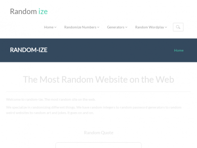 Random-ize The Website That is Totally Random