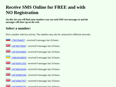 Receive SMS Online for FREE and with NO Registration