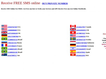 Receive SMS Online Free text,USA,UK,Germany,France,Italy