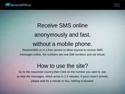 Temporary phone number | Receive SMS online