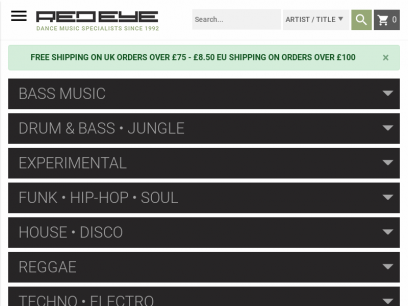 Redeye Records - Vinyl Dance Music Specialists Since 1992. Buy online. Worldwide Shipping.